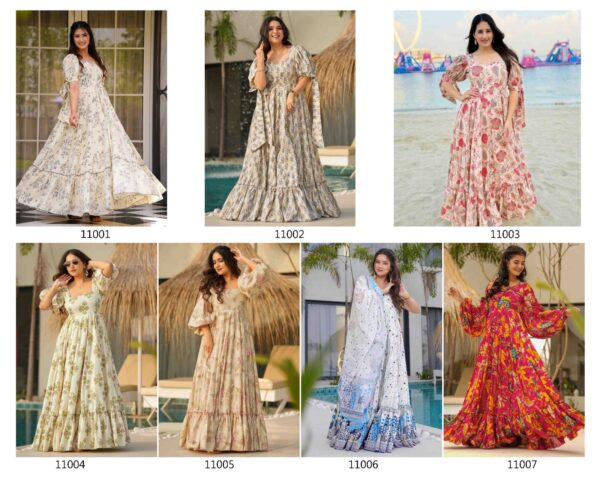 Vol 11 Series, New Party Wear Different Designer Readymade Gown Collection For Women