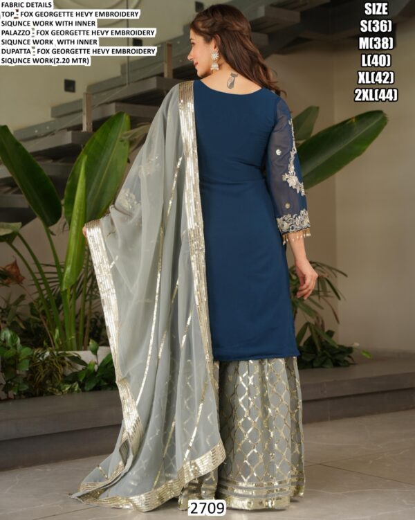 Adult Special Partywear Embroidered And Sequence Work Faux Georgette Sharara Suits