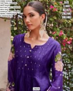 Buy Elegant Mul Chanderi Embroidery And Handwork Kurti With Plazo And Dupatta