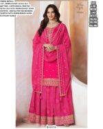 Monga Silk Wedding Wear Three-Piece Salwar Suit With Printed Bemberg Chiffon Dupatta