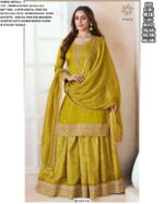 Monga Silk Wedding Wear Three-Piece Salwar Suit With Printed Bemberg Chiffon Dupatta