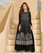 Real Premium Georgette Embroidery Designer Party Wear Suit With Plazo-Dupatta At Online