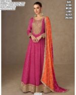Wedding Special Stitched Chinon Designer Gown With Contrast Dupatta - Ethnicrang