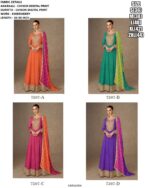 Wedding Special Stitched Chinon Designer Gown With Contrast Dupatta - Ethnicrang