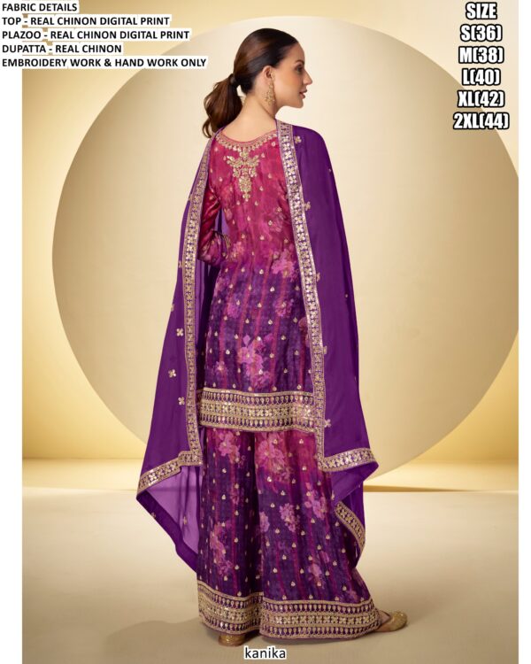 Ready To Wear Beautiful Designer Chinon Silk Pakistani Style Salwar Kameez Suit For Women