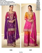 Ready To Wear Beautiful Designer Chinon Silk Pakistani Style Salwar Kameez Suit For Women