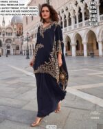 Party Wear Readymade Latest Designer Crape Embroidered Indo-Western Collection