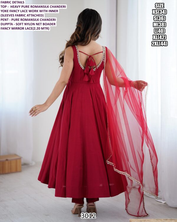 Beautiful Three-Piece Anarkali Suits Collection Crafted In Heavy Pure Roman Silk Chanderi