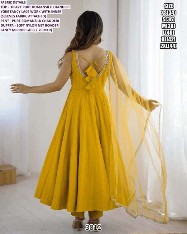 Beautiful Three-Piece Anarkali Suits Collection Crafted In Heavy Pure Roman Silk Chanderi