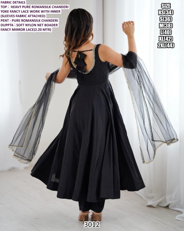 Beautiful Three-Piece Anarkali Suits Collection Crafted In Heavy Pure Roman Silk Chanderi