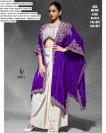 Cocktail Party Wear Premium Crepe Beautiful Embroidery And Hand Worked Women's Indo-Westerns