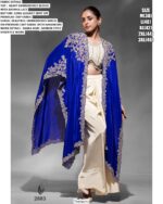 Cocktail Party Wear Premium Crepe Beautiful Embroidery And Hand Worked Women's Indo-Westerns