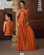 Chinon Silk Exclusive Readymade Indo-Western Collection (Partywear Three-Piece Catalogue)