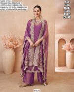 Buy Fantastic Embroidered Party Wear Readymade Simar Silk Salwar Suits With Jacket Style Dupatta