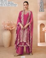 Buy Fantastic Embroidered Party Wear Readymade Simar Silk Salwar Suits With Jacket Style Dupatta