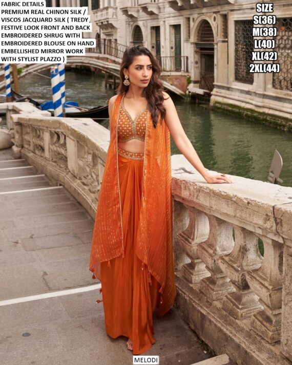 Ready To Wear Stunning Embroidered Women's Indo-Western Suits For Trendy Wedding Look