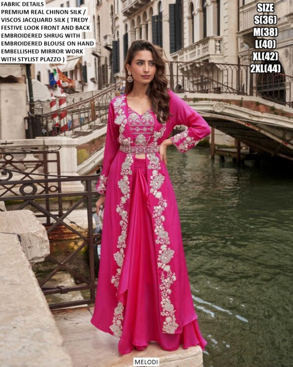Ready To Wear Stunning Embroidered Women's Indo-Western Suits For Trendy Wedding Look