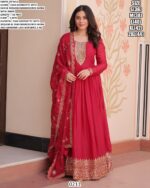 Readymade Star Georgette Ethnic Designer Party Wear Gown With Dupatta For Ladies