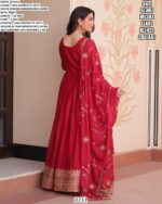 Readymade Star Georgette Ethnic Designer Party Wear Gown With Dupatta For Ladies