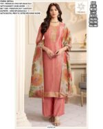 Party Style Premium Kanchipuram Silk Hand Worked Beautiful Un-Stitched Salwar Suits