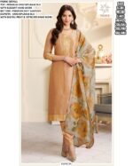 Party Style Premium Kanchipuram Silk Hand Worked Beautiful Un-Stitched Salwar Suits