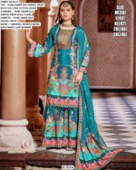 Buy Our New Exclusive Designer Pure Crepe Silk Sharara Style Pakistani Salwar Kameez