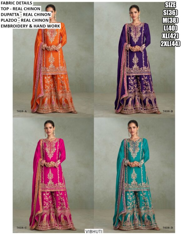 Buy This Party Wear Chinon Heavy Embroidery Designer Readymade Salwar Kameez (Plazo Style Suits)