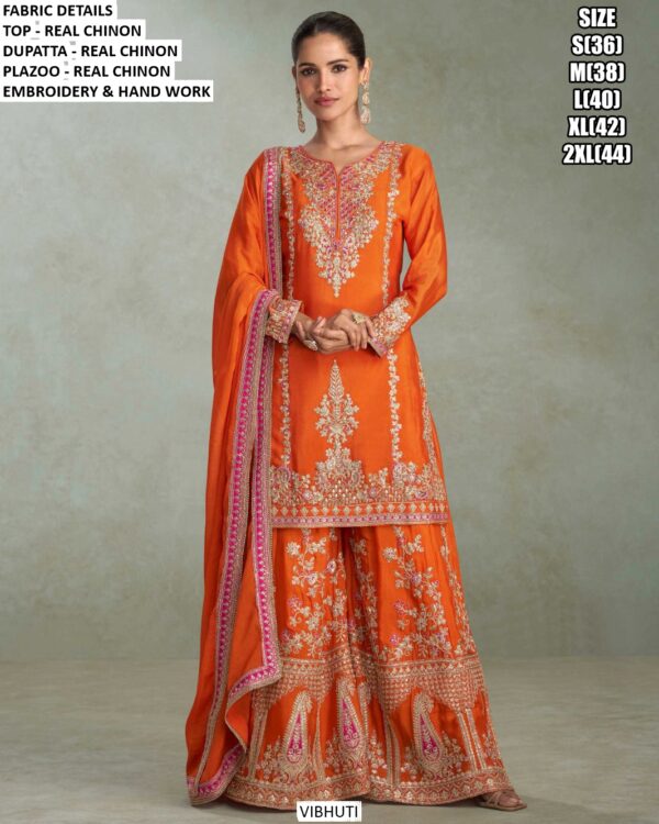 Buy This Party Wear Chinon Heavy Embroidery Designer Readymade Salwar Kameez (Plazo Style Suits)