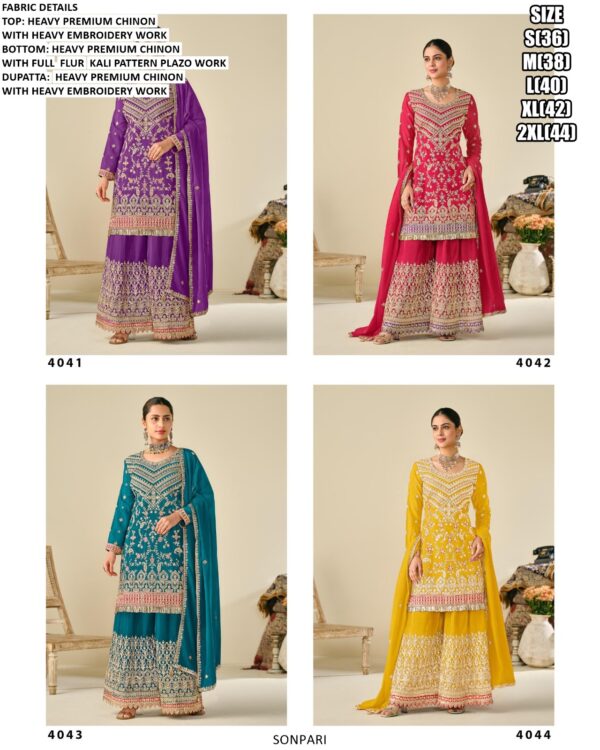 Heavy Premium Chinon Embroidered Festive And Wedding Ready To Wear Salwar Kameez