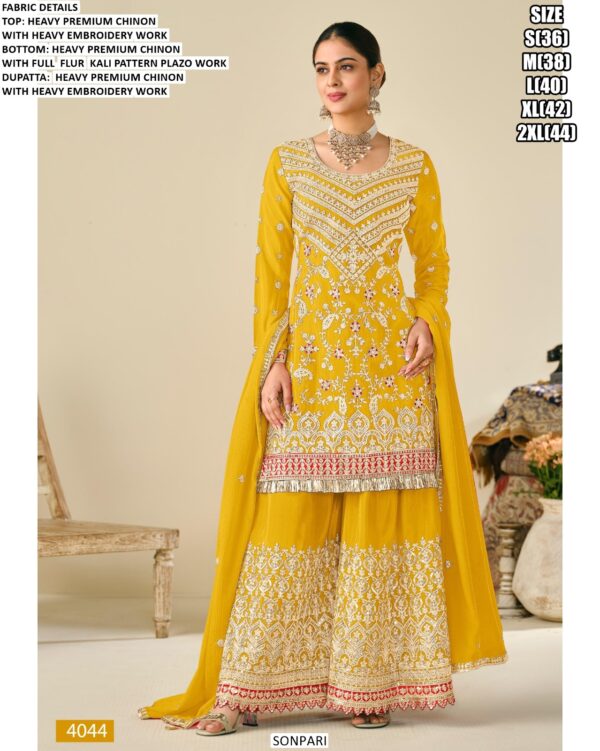 Heavy Premium Chinon Embroidered Festive And Wedding Ready To Wear Salwar Kameez