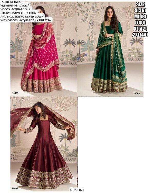 Viscose Jacquard Silk Embroidered Ready To Wear Anarkali Style Long Gown Collection 2025