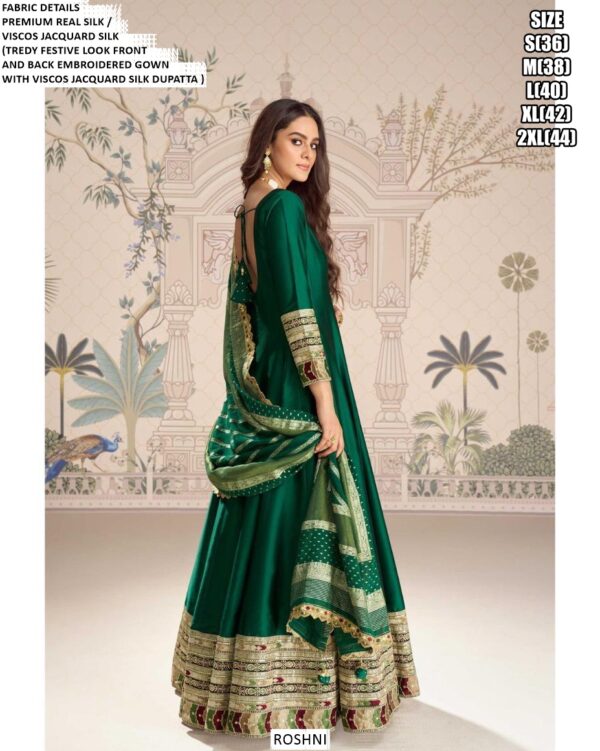 Viscose Jacquard Silk Embroidered Ready To Wear Anarkali Style Long Gown Collection 2025