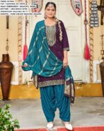 Interesting Designer Gadhwal Silk Punjabi Style Readymade Patiyala Suits (7 Piece Catalogue)