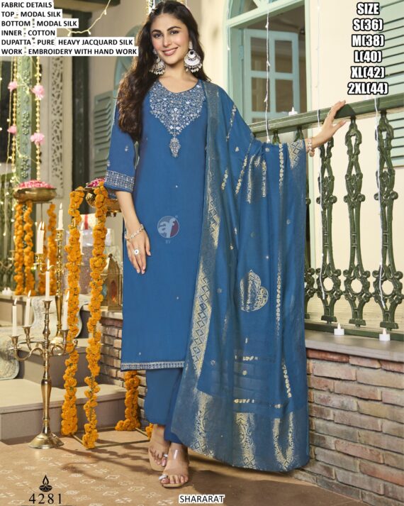 Anju Fabrics Shararat Vol 9 Ready To Wear Modal Silk Beautiful Hand Worked Stylish Kurti Pairs