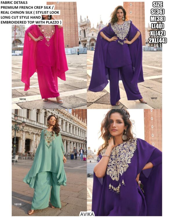 French Crepe Silk Party Wear Readymade Collection Of Western Style Premium Salwar Suits