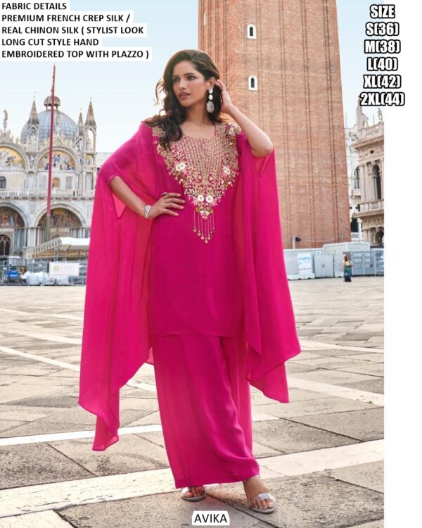 French Crepe Silk Party Wear Readymade Collection Of Western Style Premium Salwar Suits