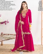 Beautiful Applique Style Work Premium Chinon Party Wear Stitched Salwar Suits For Women