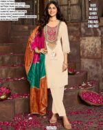 Natural Crape Multi Thread Worked Readymade Festival Kurti Set In Different Six Designs