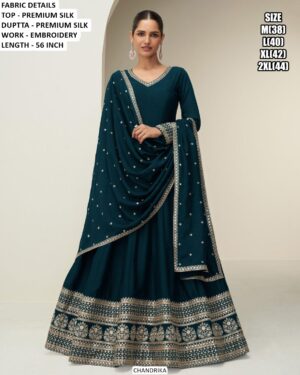 Introducing A Readymade Premium Silk Embroidered Gown Sets Designed For Elegant Celebrations