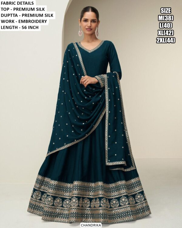 Introducing A Readymade Premium Silk Embroidered Gown Sets Designed For Elegant Celebrations