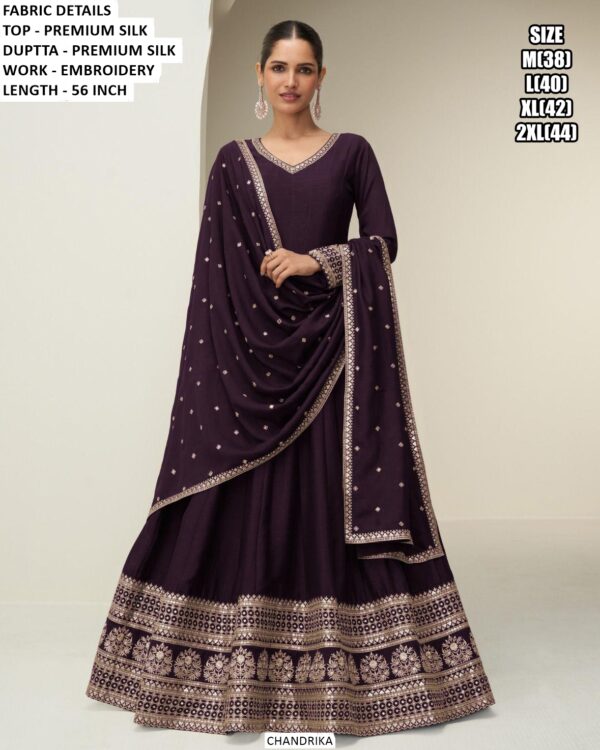 Introducing A Readymade Premium Silk Embroidered Gown Sets Designed For Elegant Celebrations