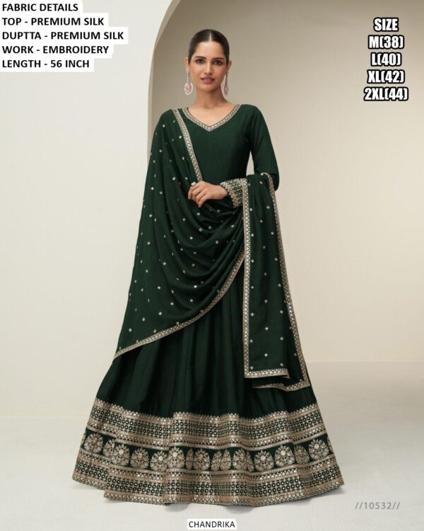 Introducing A Readymade Premium Silk Embroidered Gown Sets Designed For Elegant Celebrations
