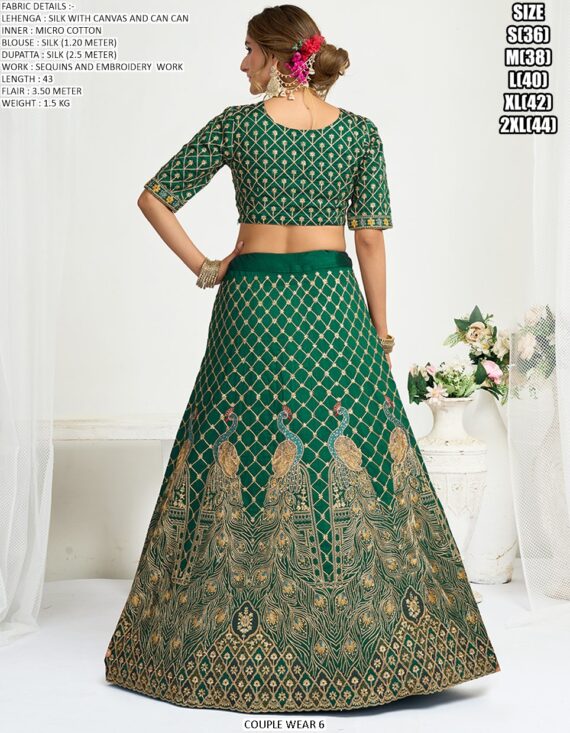 Presenting Wedding Wear Designer Semi-Stitched Lehenga Choli With Men's Kurta (Only) Collection