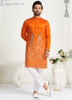 Presenting Wedding Wear Designer Semi-Stitched Lehenga Choli With Men's Kurta (Only) Collection