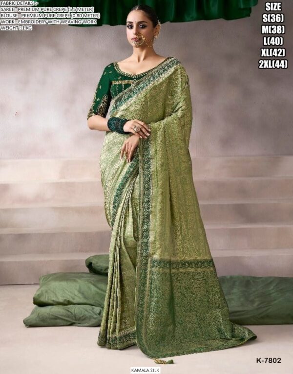 Fresh New Arrivals For Women, Pure Crepe, Soft And Light Weight Designer Sarees For Weddings