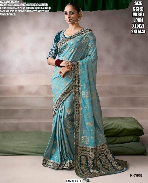 Fresh New Arrivals For Women, Pure Crepe, Soft And Light Weight Designer Sarees For Weddings