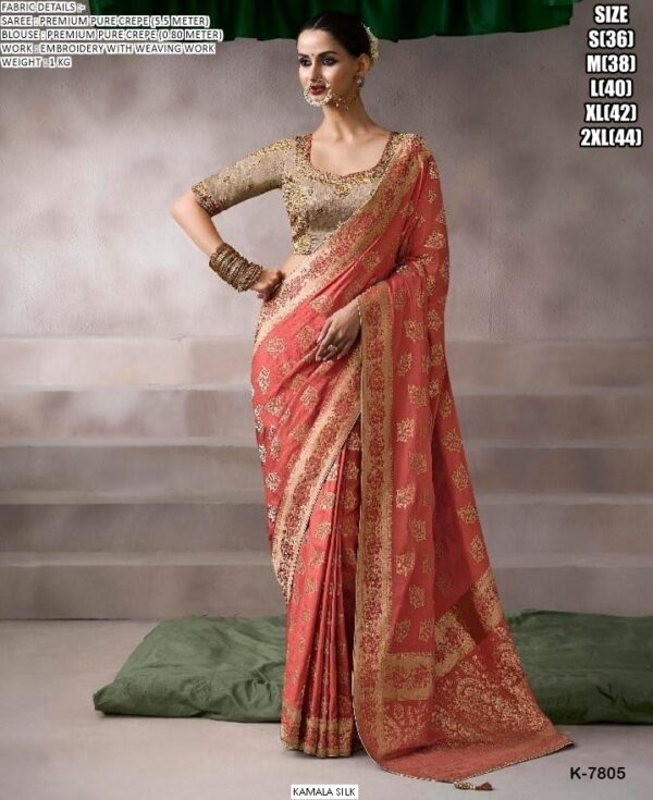 Fresh New Arrivals For Women, Pure Crepe, Soft And Light Weight Designer Sarees For Weddings