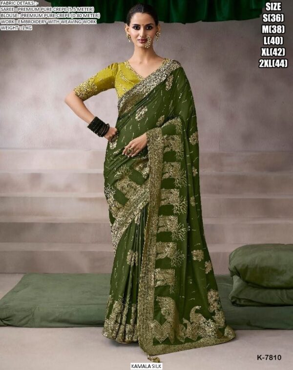 Fresh New Arrivals For Women, Pure Crepe, Soft And Light Weight Designer Sarees For Weddings