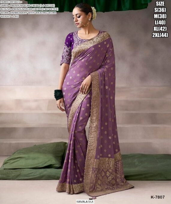 Fresh New Arrivals For Women, Pure Crepe, Soft And Light Weight Designer Sarees For Weddings