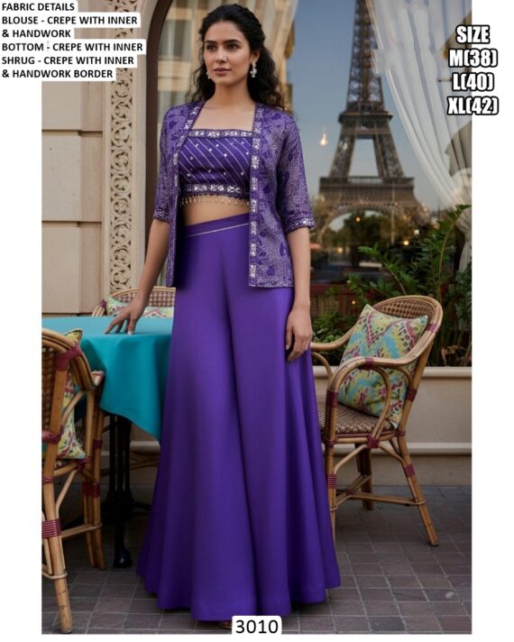 Shop Trendy Partywear Indo-Western For Women, Including Stylish Jacket Style Short Shrug With A Skirt/Plazo And Blouse